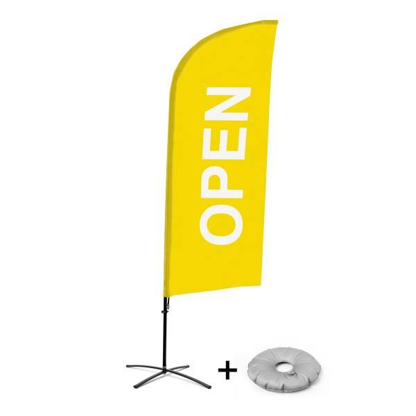 Beach flag avec pied platiné carré 3,40m