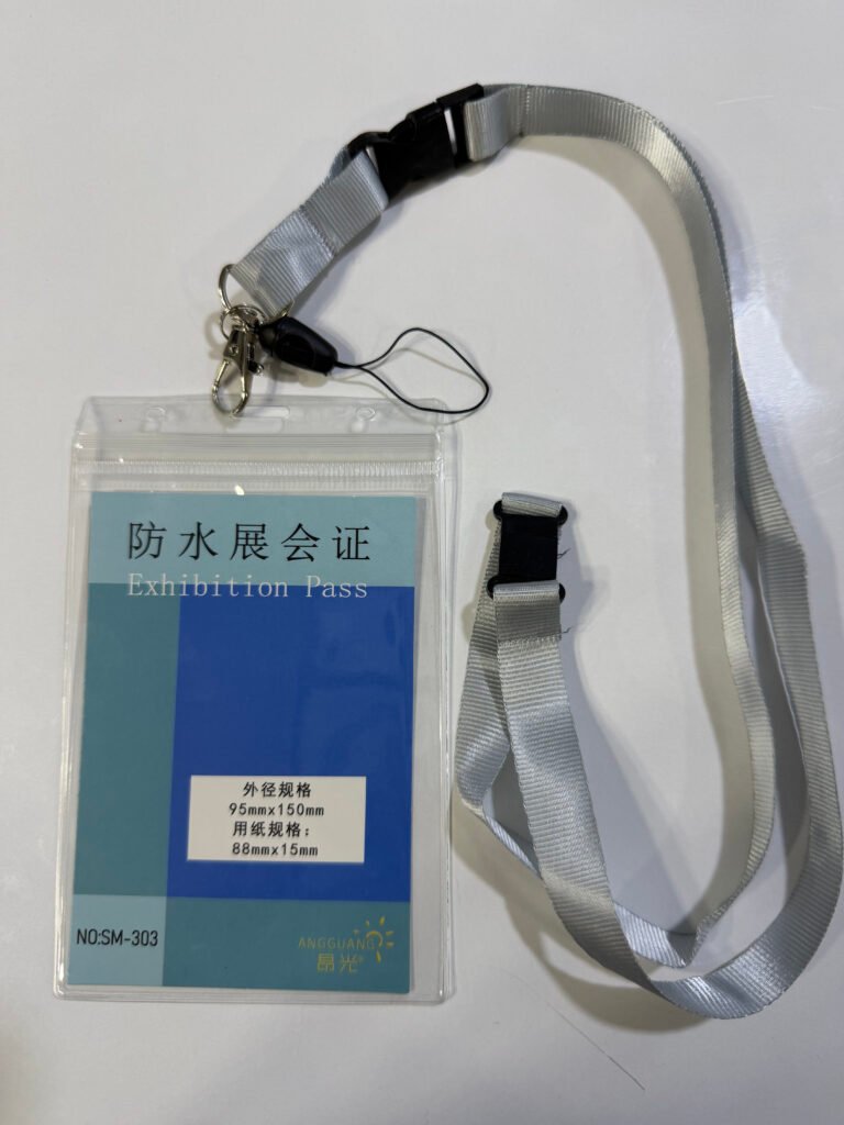 Porte badge & cordon gris